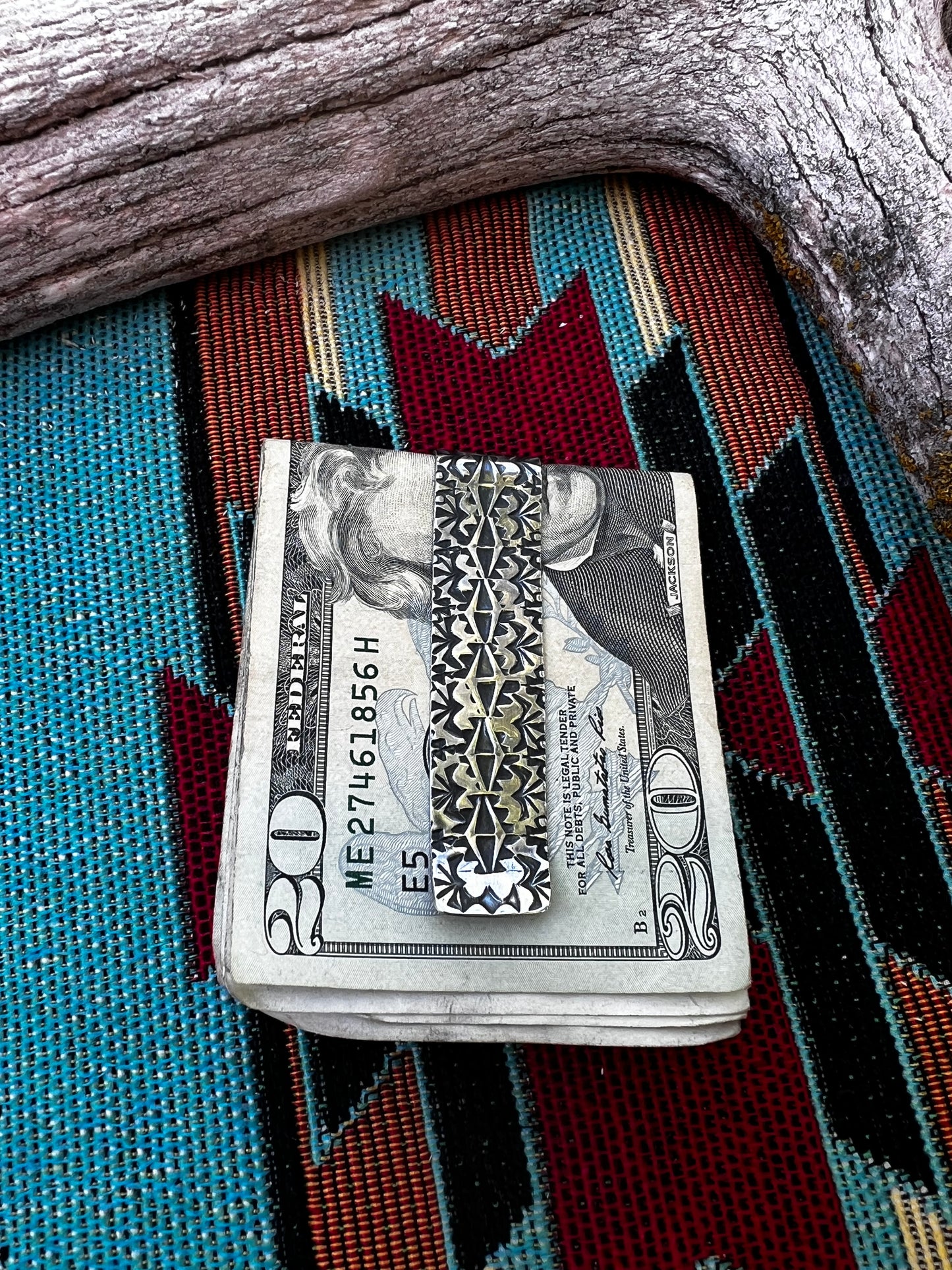 Sterling silver and Sleeping Beauty turquoise money clip
