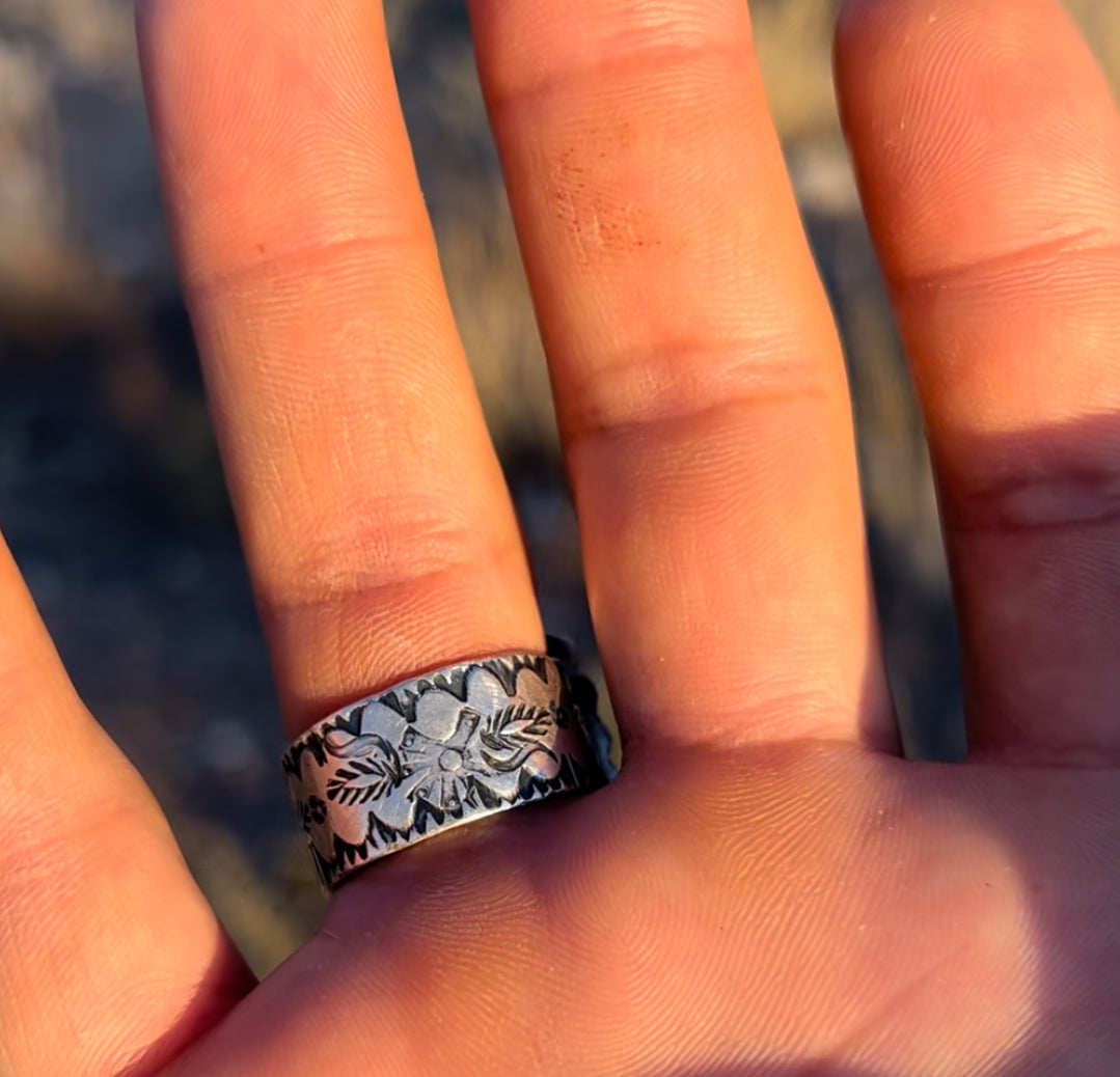 Size 10 sterling silver and Ithaca Peak turquoise ring