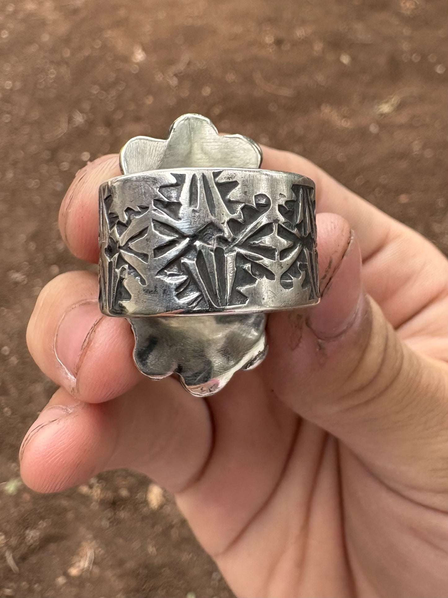 Handmade sterling silver and turquoise ring