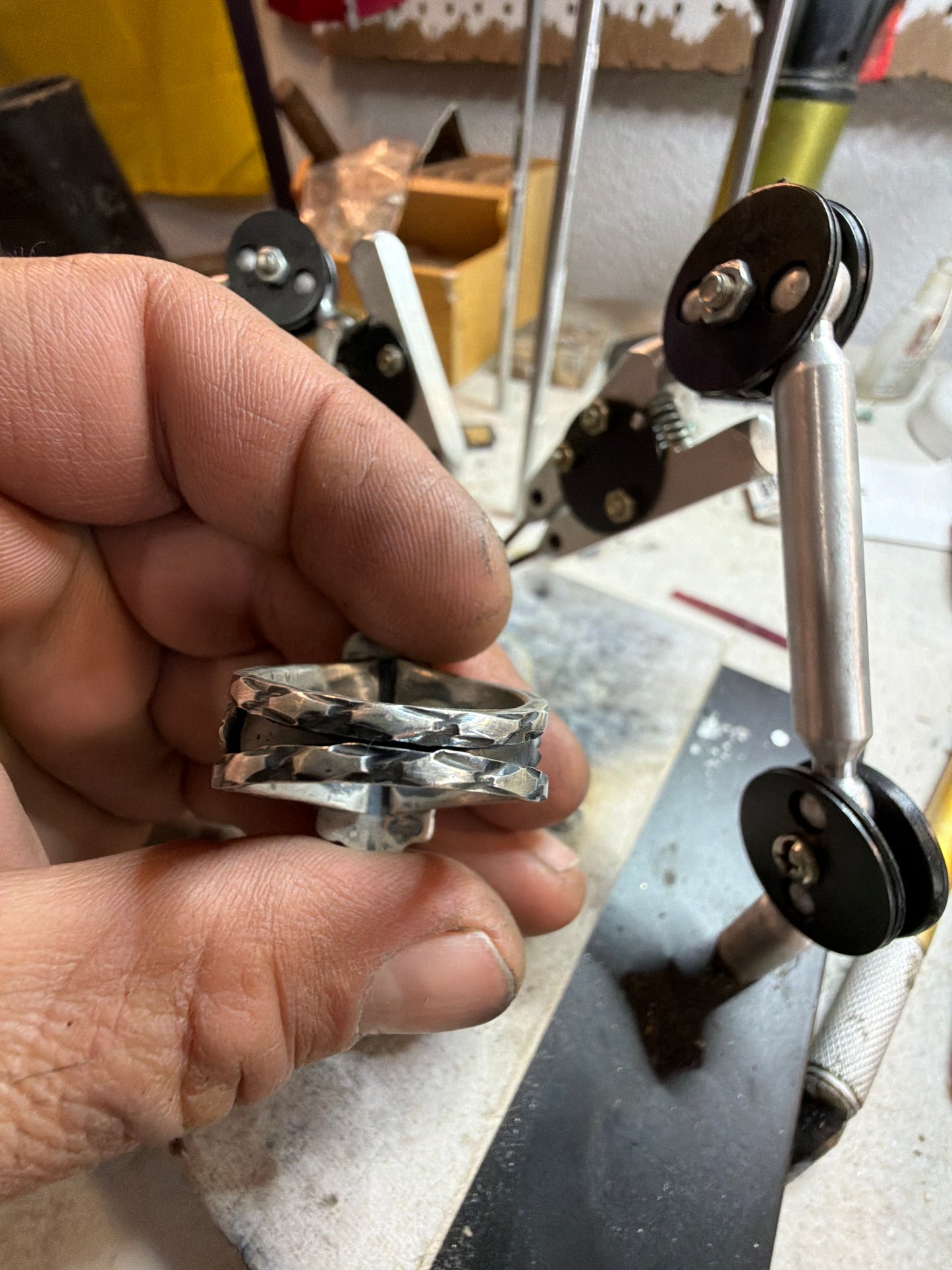 Sterling silver and apple green Hubei turquoise size 12.5