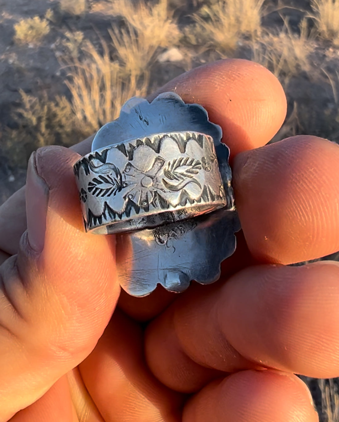 Size 11 sterling silver and Ithaca Peak turquoise ring