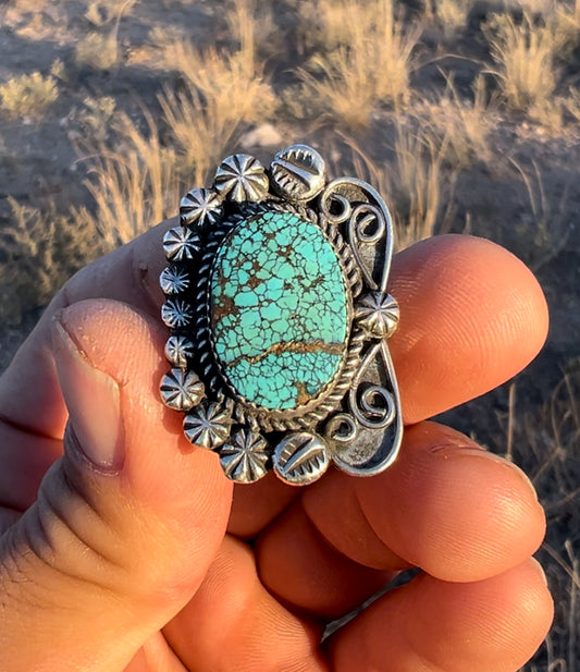 Size 11 sterling silver and Ithaca Peak turquoise ring