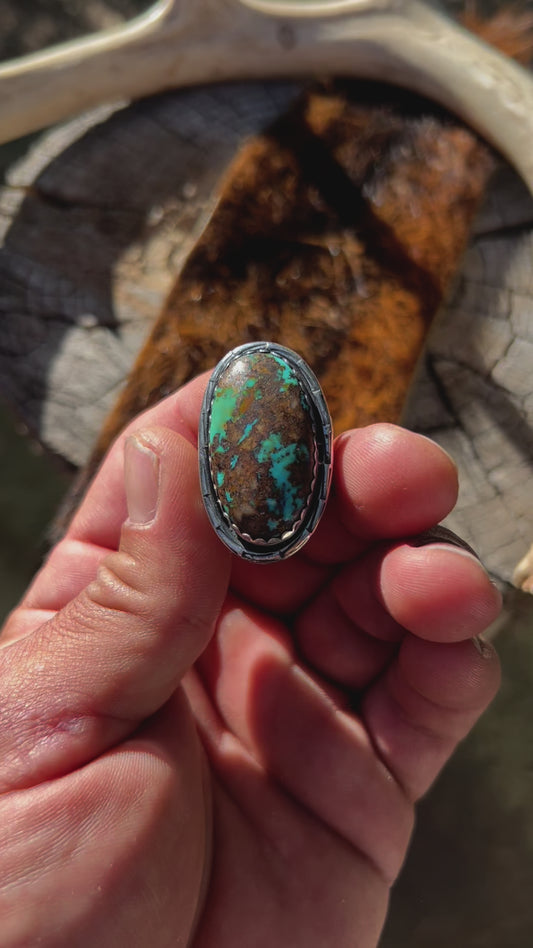 Sterling silver and rare Persian Turquoise ring size 9